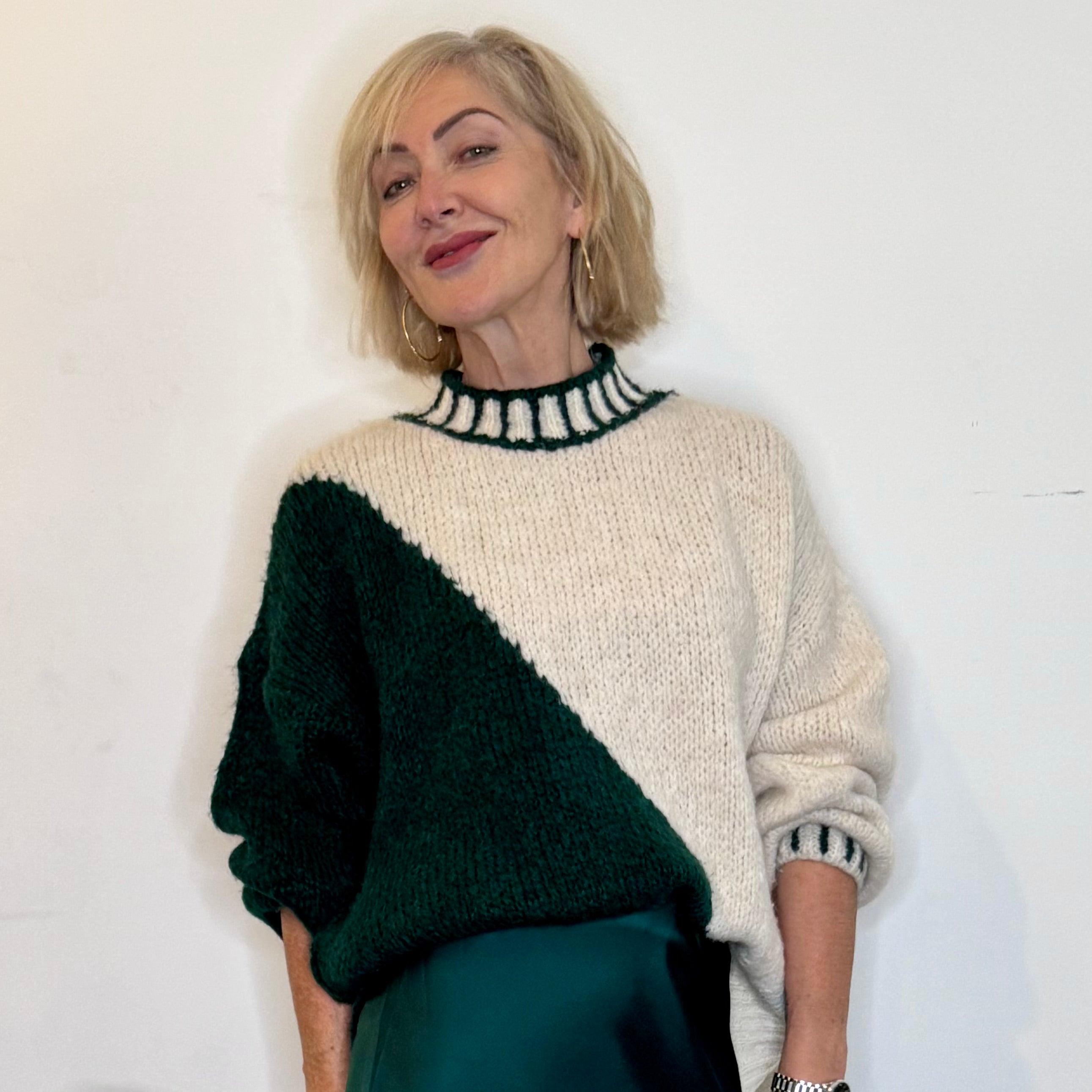 diagonal design oversized knit