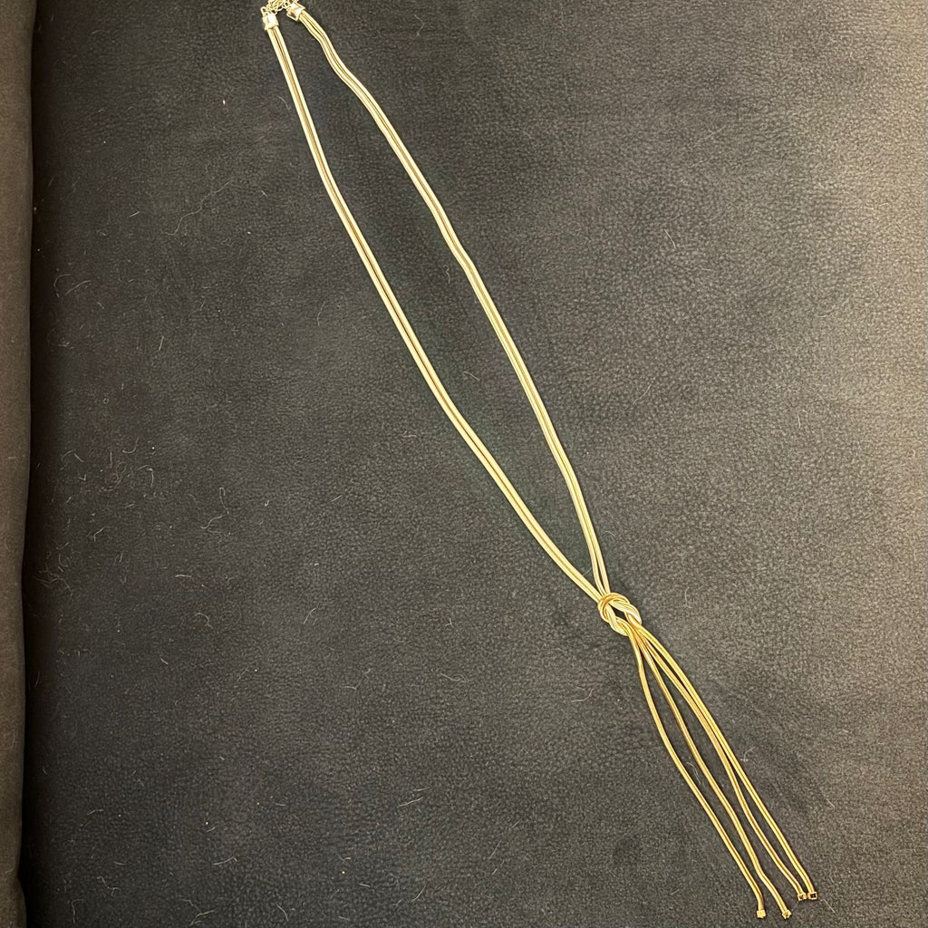 gold and silver mix, snake chain, 'knot' necklace