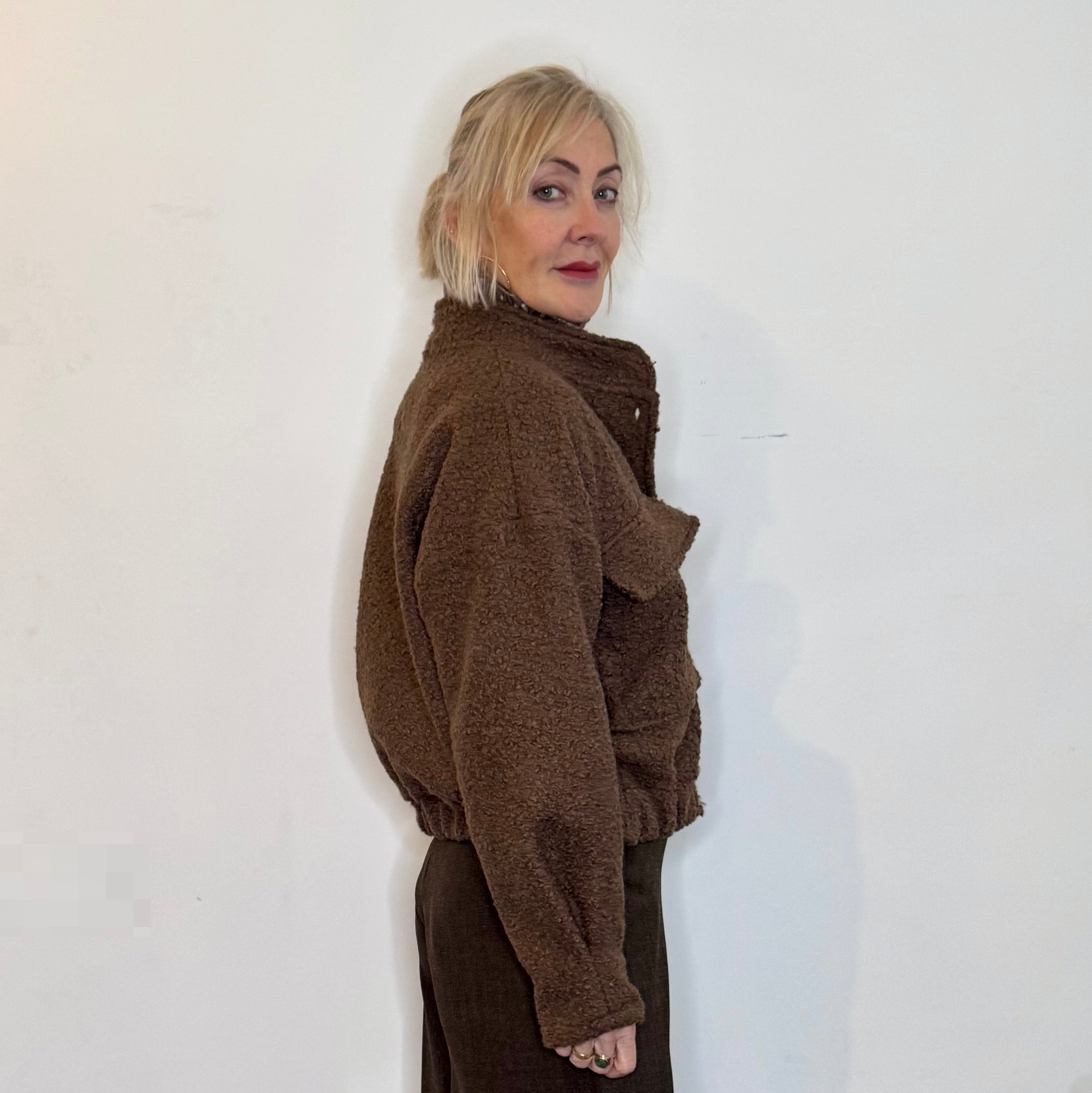 Boucle bomber jacket