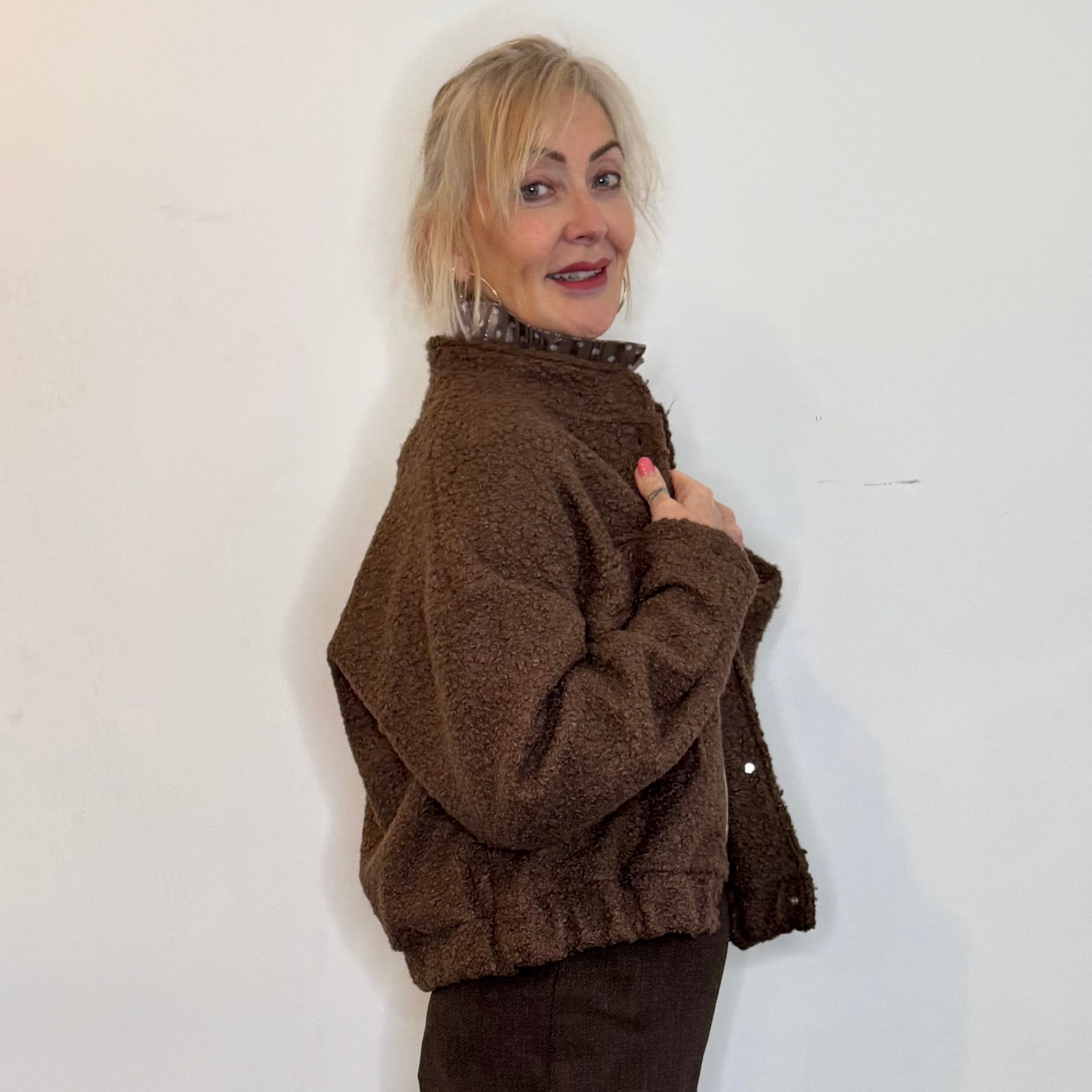 Boucle bomber jacket