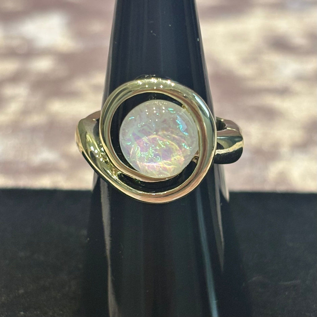 spiral ring with resin stone