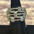 wide multi strand crystal ring