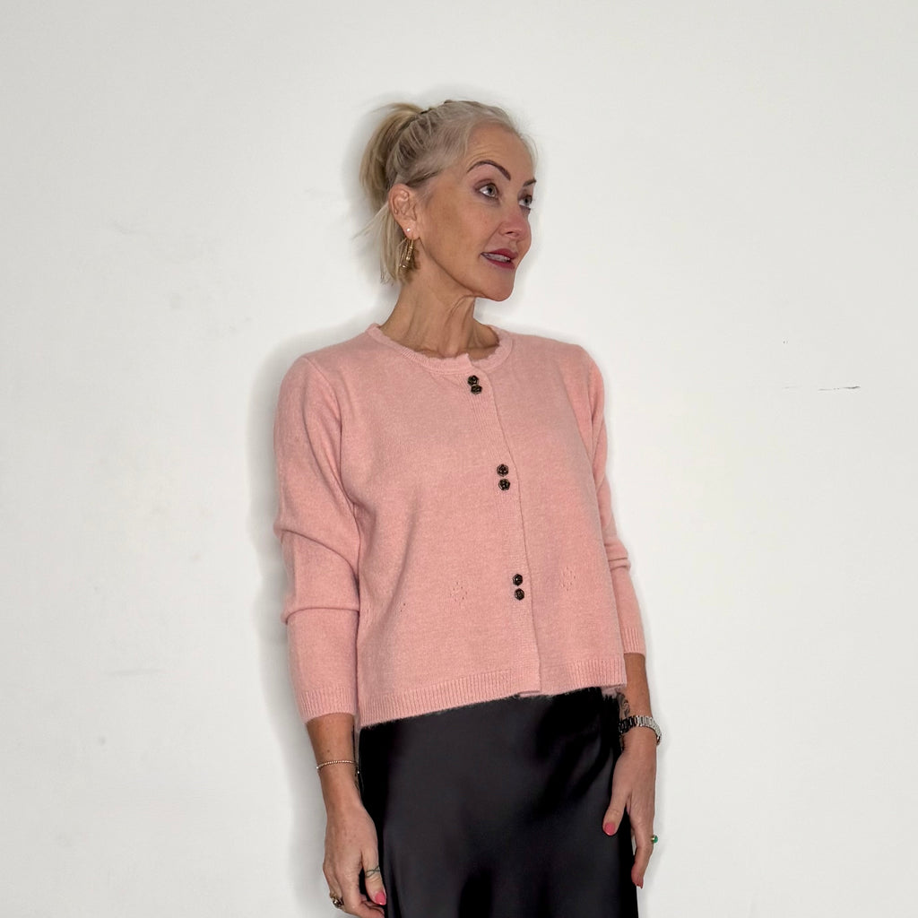 scallop edge short cardigan