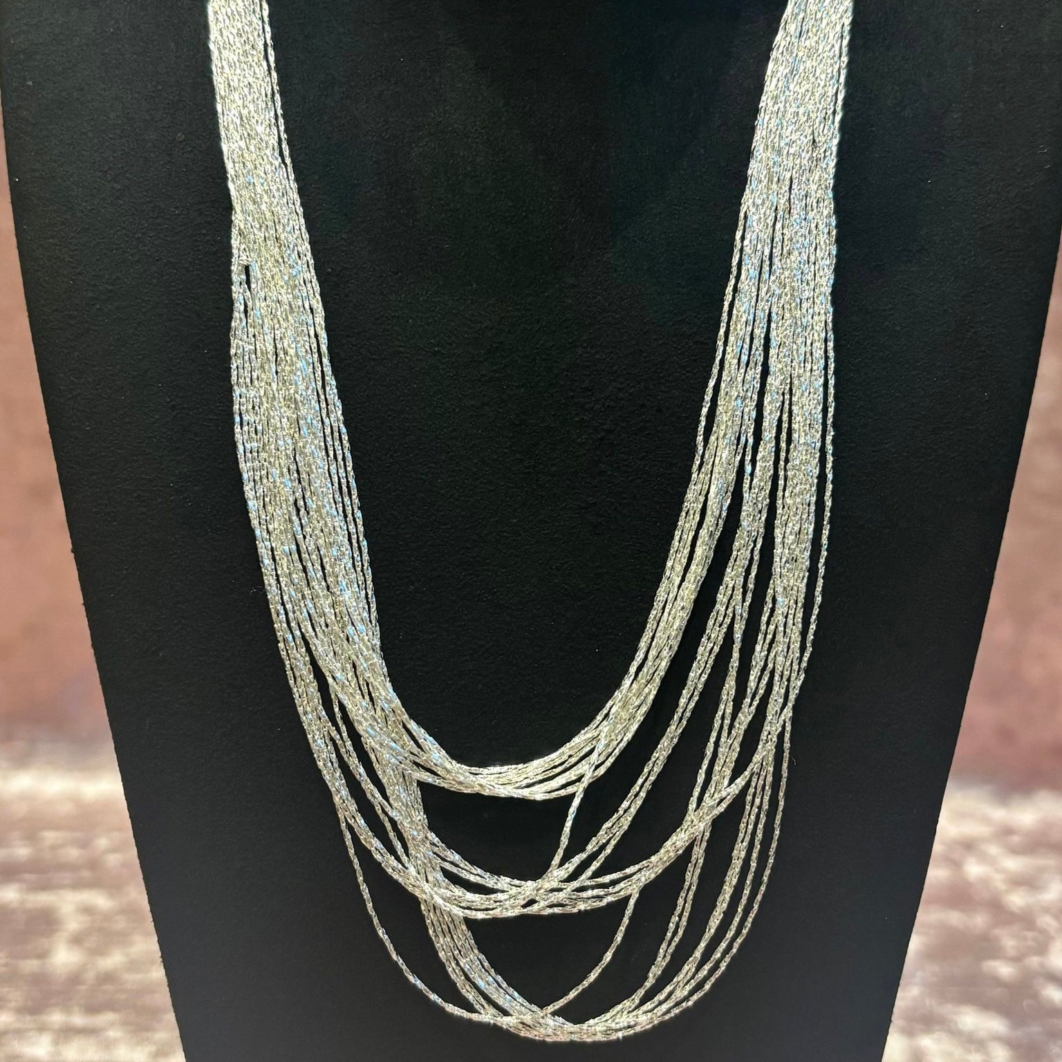 fine, short silver multi strand necklace – Tissue & Ribbon